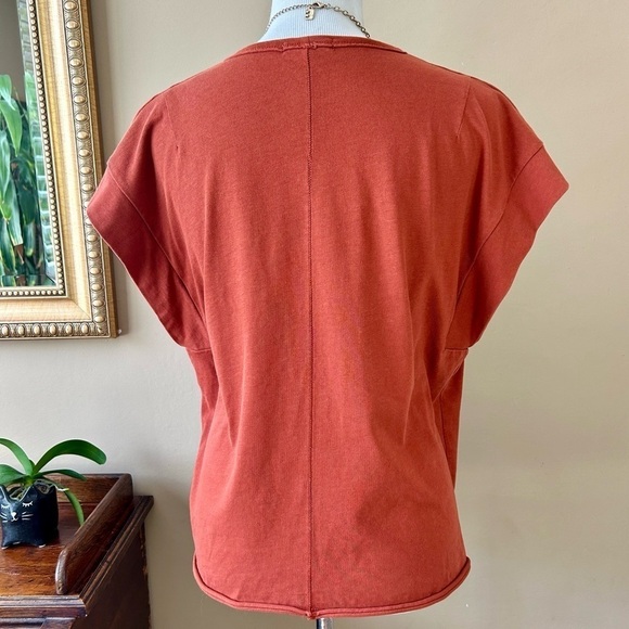 Rag & Bone Ryder Muscle T-Shirt Tee Tank Paprika Brick Red Size Medium - Picture 9 of 14